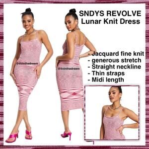 SNDYS REVOLVE Pink Lunar Knit Dress SZ XL $89
